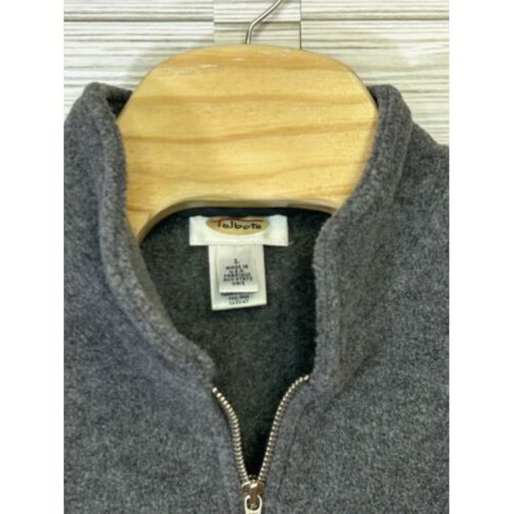 Talbots Women's Fleece Full Zip‎ Sleeveless Vest Size Lg USA Made Golf Tennis